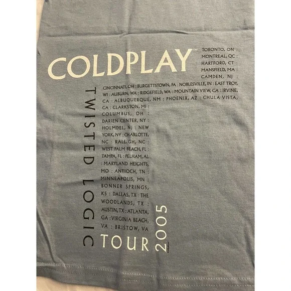 Coldplay Twisted Logic Tour Unisex Band Tee Size Small - Picture 4 of 4